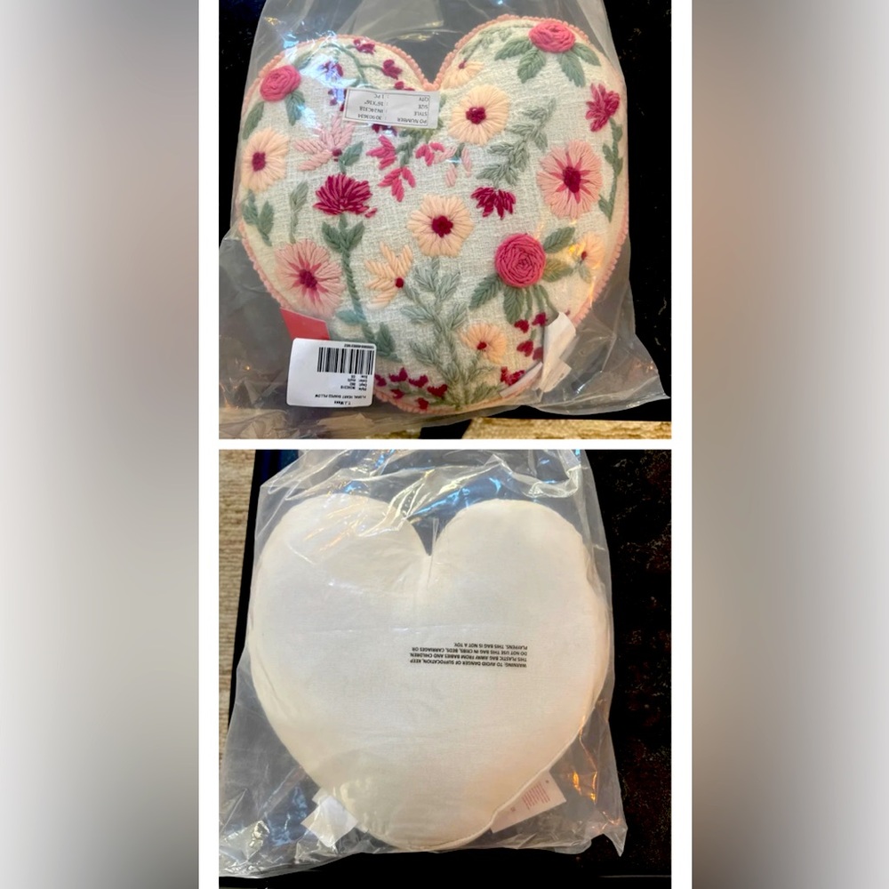 ❤️❤️SOLD!!!❤️❤️❤️Martha Stewart floral heart pillow!
